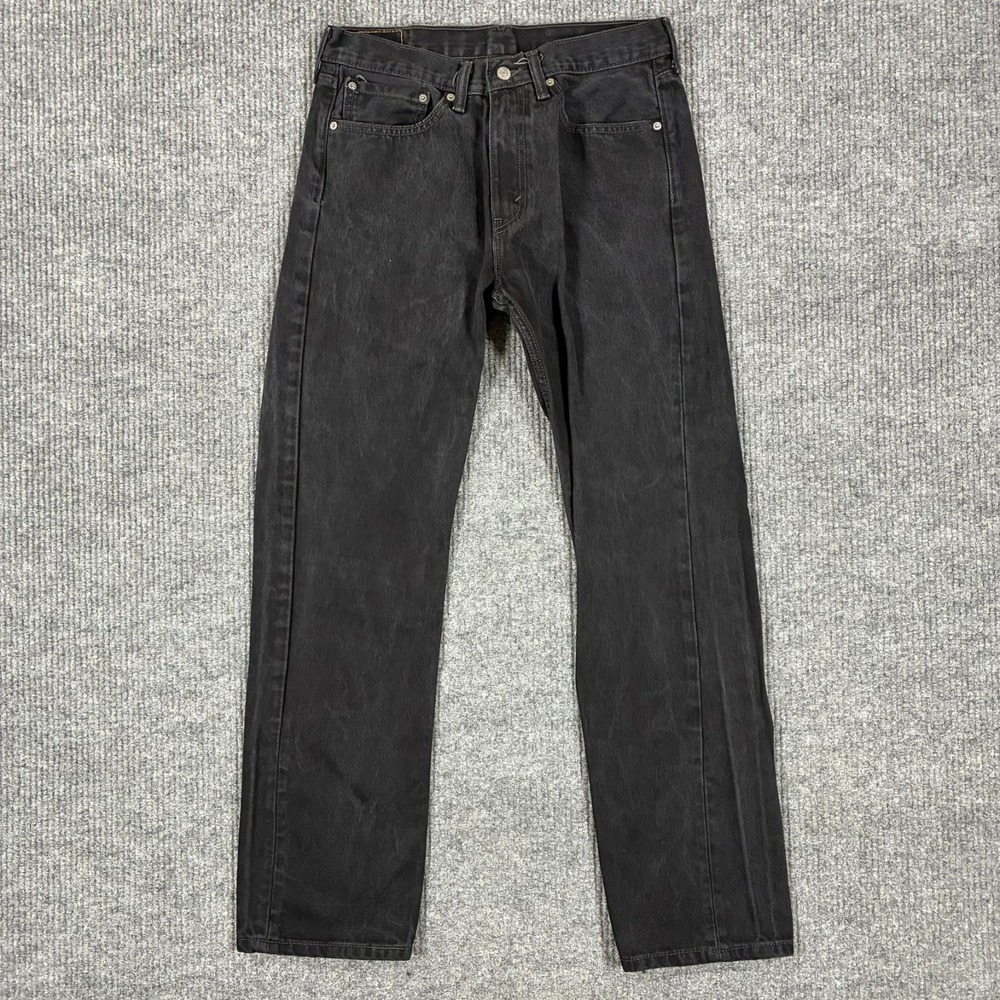 Levis 505 Regular Fit Jeans Mens 34x34 Black Denim Straight Regular Fit Skater